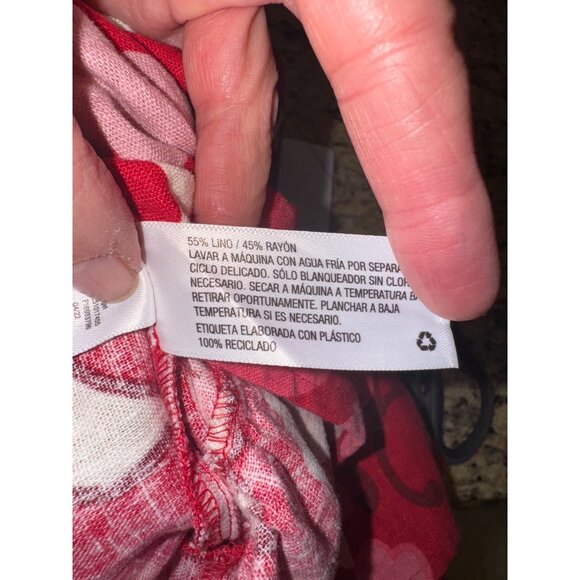 Rhode Zinnia Floral Print Bell Sleeve Midi Dress Red/Pink Floral Linen/Rayon 14 - Picture 11 of 15